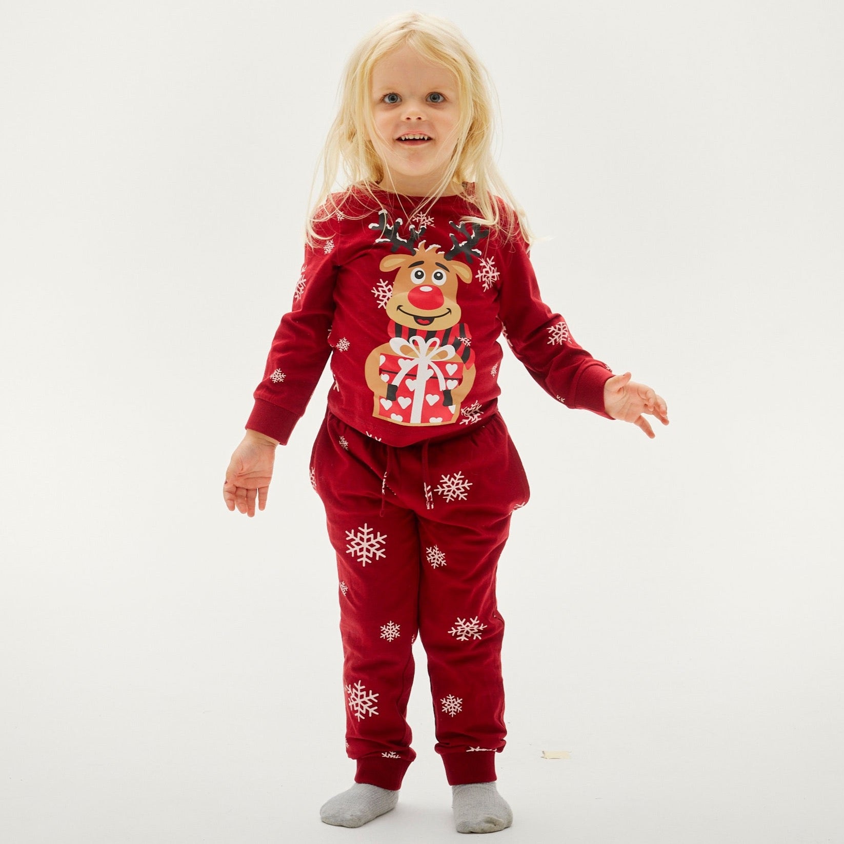 Pigiama Natalizio Dolce Di Rudolf Rosso - Bambini.